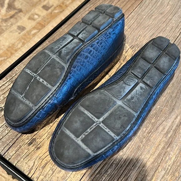 Blue Prada loafers in excellent condition